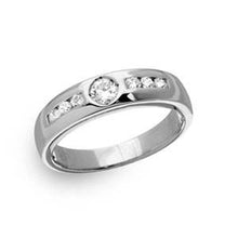 Load image into Gallery viewer, Sterling Silver Rhodium Plated  Eternity Ring With CZAnd Width 6mm