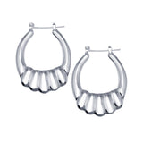 Sterling Silver Hollow Shrimp Hoop Earrings