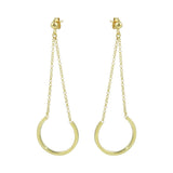 Sterling Silver Gold Plated Drop Hoop Earrings