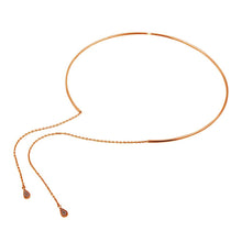 Load image into Gallery viewer, Sterling Silver Rose Gold Plated Cuff Wire Necklace With Asymmetrical Tear Drops