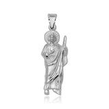 Sterling Silver High Polished Medium St. Jude Charm Pendant