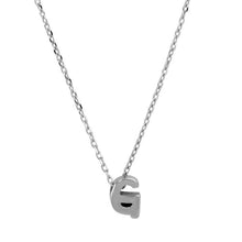 Load image into Gallery viewer, Sterling Silver Rhodium Plated Initial G Necklace