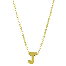 Load image into Gallery viewer, Sterling Silver Gold Plated Small Initial J Necklace
