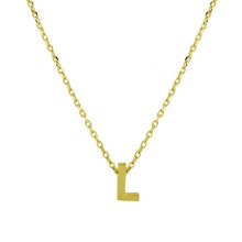 Load image into Gallery viewer, Sterling Silver Gold Plated Small Initial L Necklace