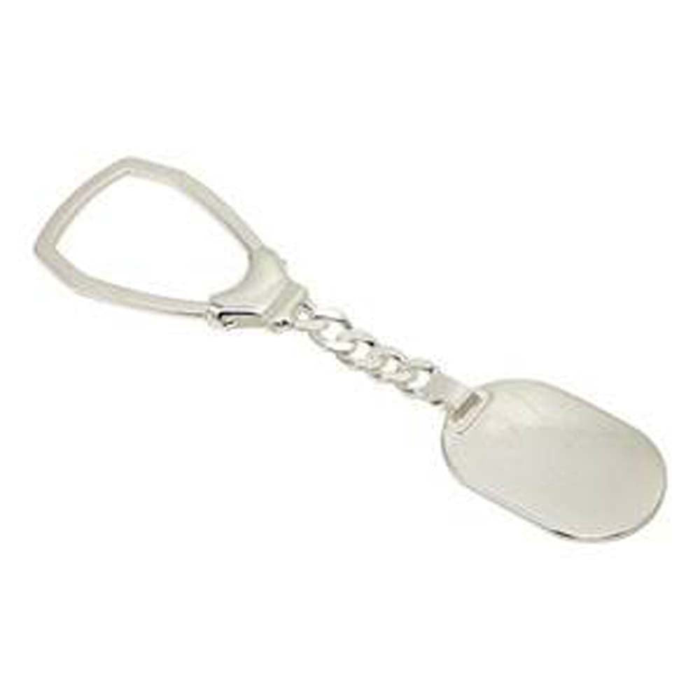 vendor-unknown Sterling Silver Rhodium Plated Engraveable Keychain