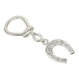 Sterling Silver Rhodium Plated Horseshoe Keychain