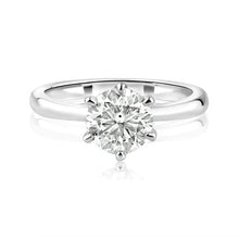Load image into Gallery viewer, Sterling Silver Rhodium Plated 1 Carat 7mm Moissanite Ring