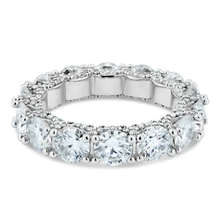 Load image into Gallery viewer, Sterling Silver Rhodium Round 5mm Moissanite Eternity Band Ring