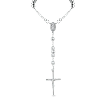 Load image into Gallery viewer, Sterling Silver High Polished Rosary Necklace