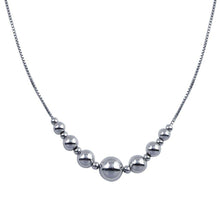 Load image into Gallery viewer, Sterling Silver Rhodium Plated 15 Beads Necklace