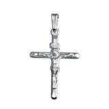 Sterling Silver Finish High Polished Crucifix Pendant