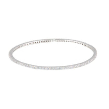 Load image into Gallery viewer, Sterling Silver Rhodium Plated Clear CZ Bangle Bracelet