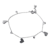 Sterling Silver CZ Small Hearts Bracelet