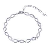 Sterling Silver Clear CZ Infinity Tennis Bracelet