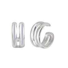Load image into Gallery viewer, Sterling Silver Rhodium Plated Double Ear Cuffs
