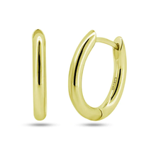 Load image into Gallery viewer, Sterling Silver Gold Plated Oval Hoop Earrings
