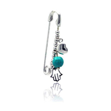Load image into Gallery viewer, Sterling Silver Rhodium Plated Hamsa Pin Pendant