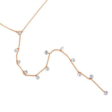 Load image into Gallery viewer, Sterling Silver Rose Gold Plated Drop CZ Necklace