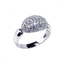 Load image into Gallery viewer, Sterling Silver Fancy Oval Shaped Covered with Micro Paved Clear Czs Ring