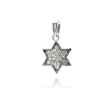 Sterling Silver Rhodium Plated Star CZ Dangling Pendant