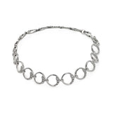 Sterling Silver Rhodium Plated Open Circle Link Bracelet