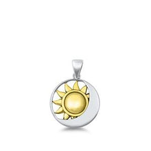 Load image into Gallery viewer, Sterling Silver Sun and Moon Pendant