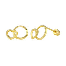 Load image into Gallery viewer, 14K Gold Interwind Double Circle Earring