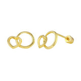 14K Gold Interwind Double Circle Earring