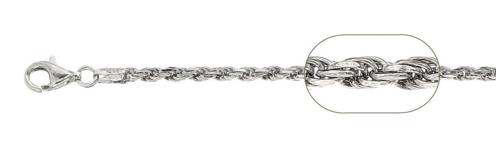 Sterling Silver High Polished Rope 5.7mm-120 Chainﾠ