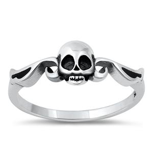 Sterling Silver Skull with Wings Ring
