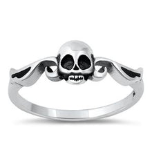 Load image into Gallery viewer, Sterling Silver Skull with Wings Ring