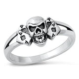 Sterling Silver Skull & Ace of Spades Ring