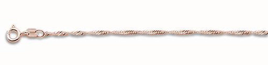 Sterling Silver Rose Gold Plated Singapore 1.2mm-020 Chain