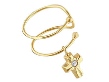 Load image into Gallery viewer, 14K Yellow Gold Earcuff Hook Cross Earrings
