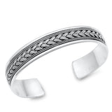 Sterling Silver Oxidized Rope Bangle Bracelet Thickness-11.5mm, Inside Diameter-55x62mm