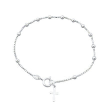 Load image into Gallery viewer, Sterling Silver Rosary Bracelet-7 Inches