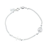 Sterling Silver Rosary Bracelet-7+1 Inches Extension