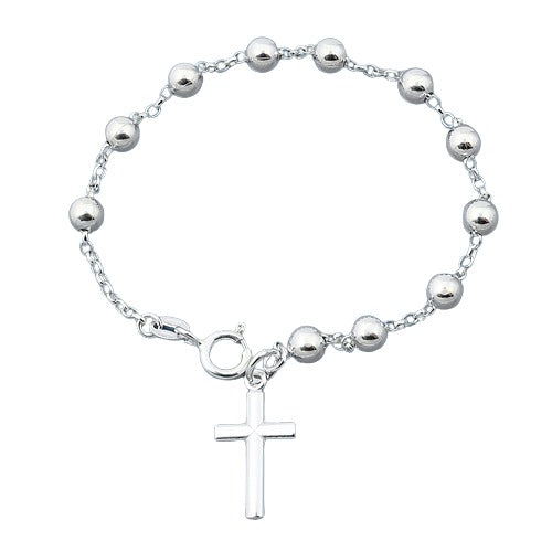 Sterling Silver Rosary Bracelet-5mm