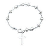 Sterling Silver Rosary Bracelet-5mm