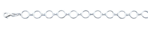 Sterling Silver Polished Circles Italian Bracelet Length-7+1inch, Thickness-8.4mm