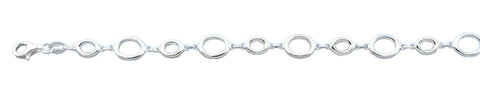 Sterling Silver Polished Ovals Italian Bracelet Length-7+1inch, Thickness-7.3mm