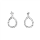 Sterling Silver Pear Shaped CZ EarringsAnd Face Height 23 mm
