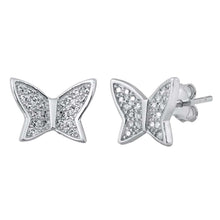 Load image into Gallery viewer, Sterling Silver Clear CZ Butterfly Assorted CZ Earrings
