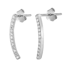Load image into Gallery viewer, Sterling Silver Clear CZ Bar Assorted CZ Earrings