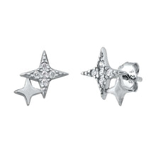 Load image into Gallery viewer, Sterling Silver Clear CZ Stars Assorted CZ Earrings