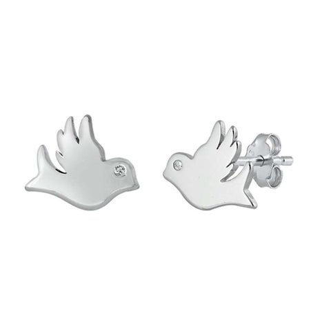 Sterling Silver Clear CZ Dove Assorted CZ Earrings