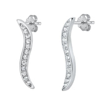 Load image into Gallery viewer, Sterling Silver Rhodium Plated CZ Earrings - silverdepot
