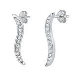 Sterling Silver Rhodium Plated CZ Earrings