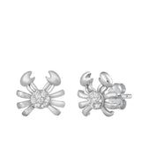 Sterling Silver Crab Stud Earrings