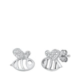 Sterling Silver Bumblebee Stud Earrings